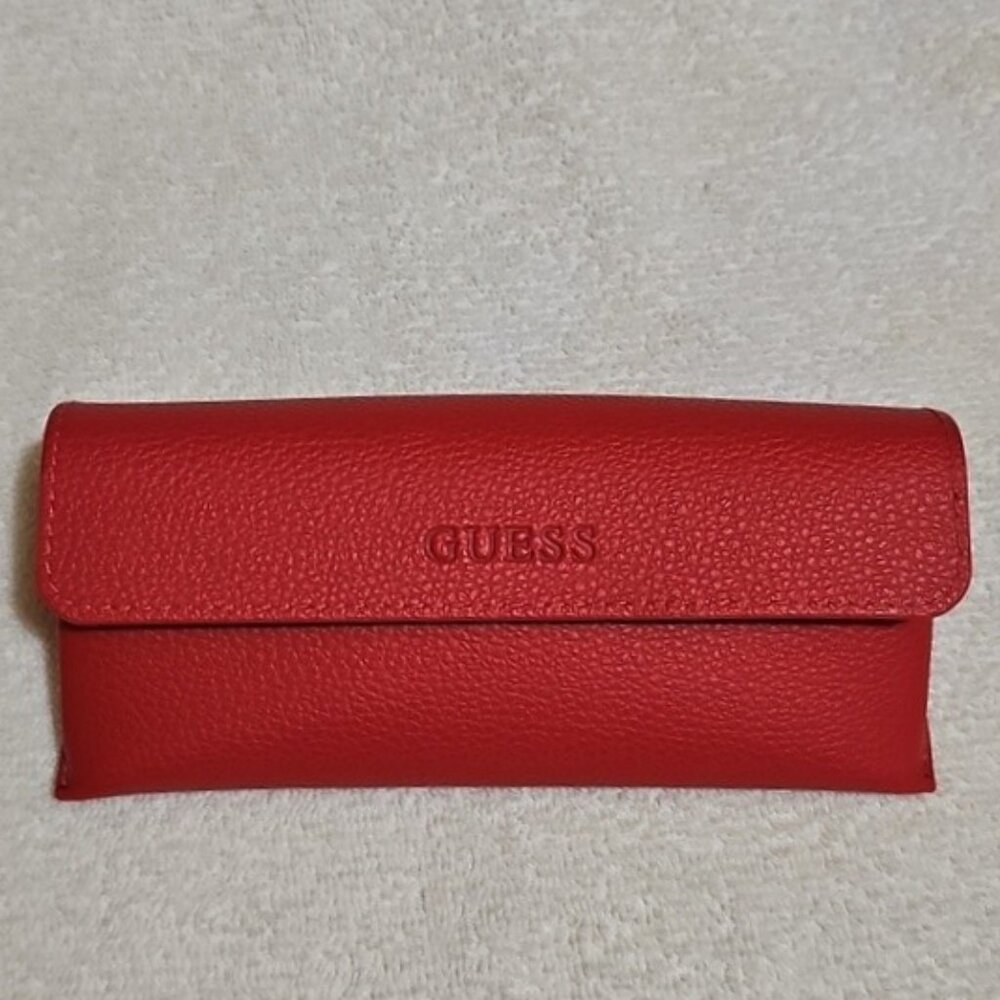 GUESS Red Eyeglass Case Snap Closure Used